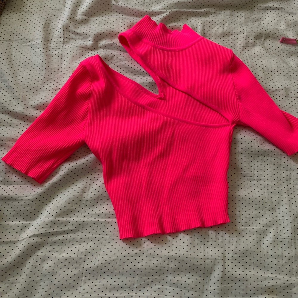Asymmetric cut out crop top